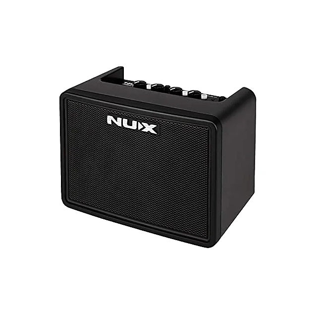 NUX Mighty Lite BT-BLK mini guitar amp — angled view, black enclosure