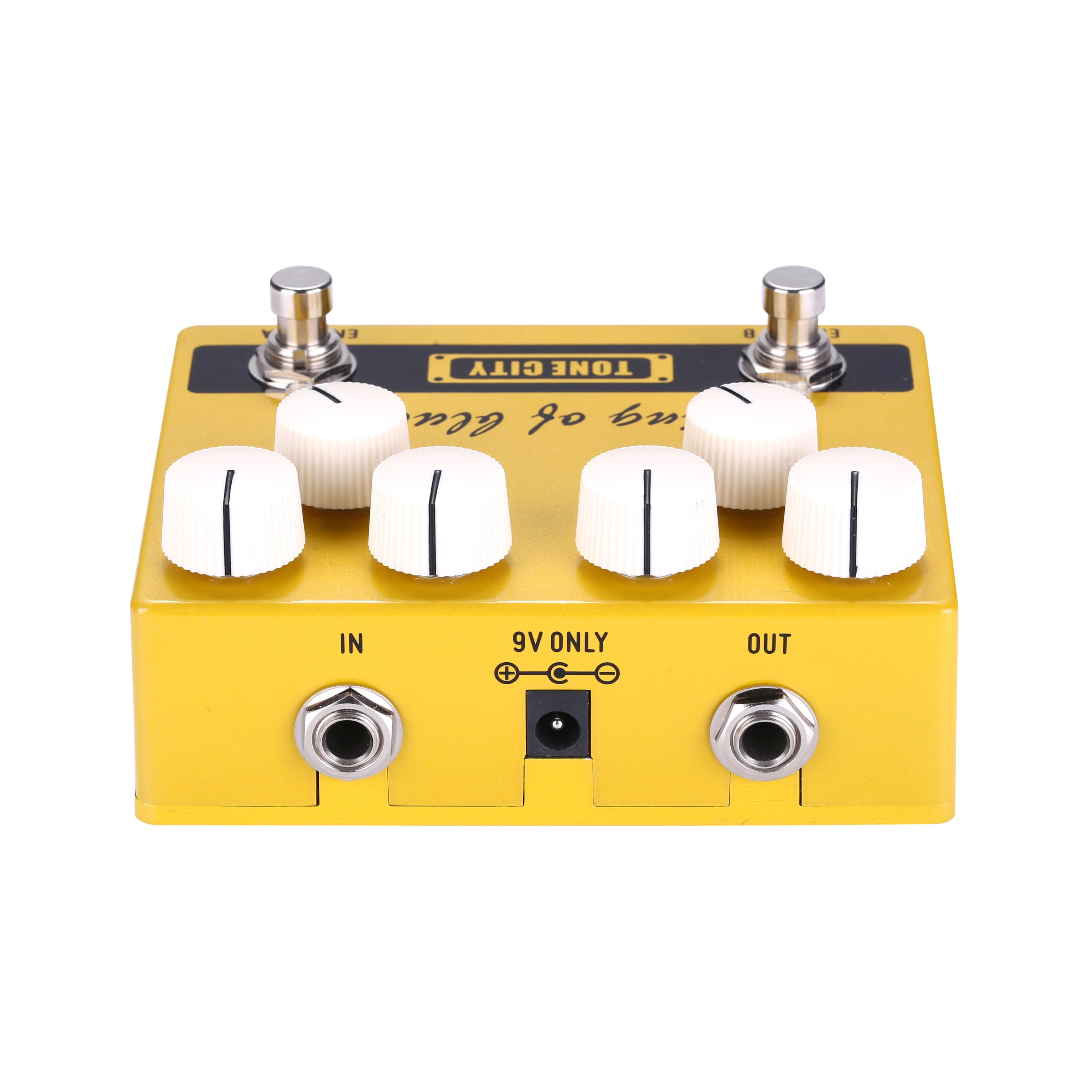 Tone City King of Blues V2 overdrive — dual engine knobs detail