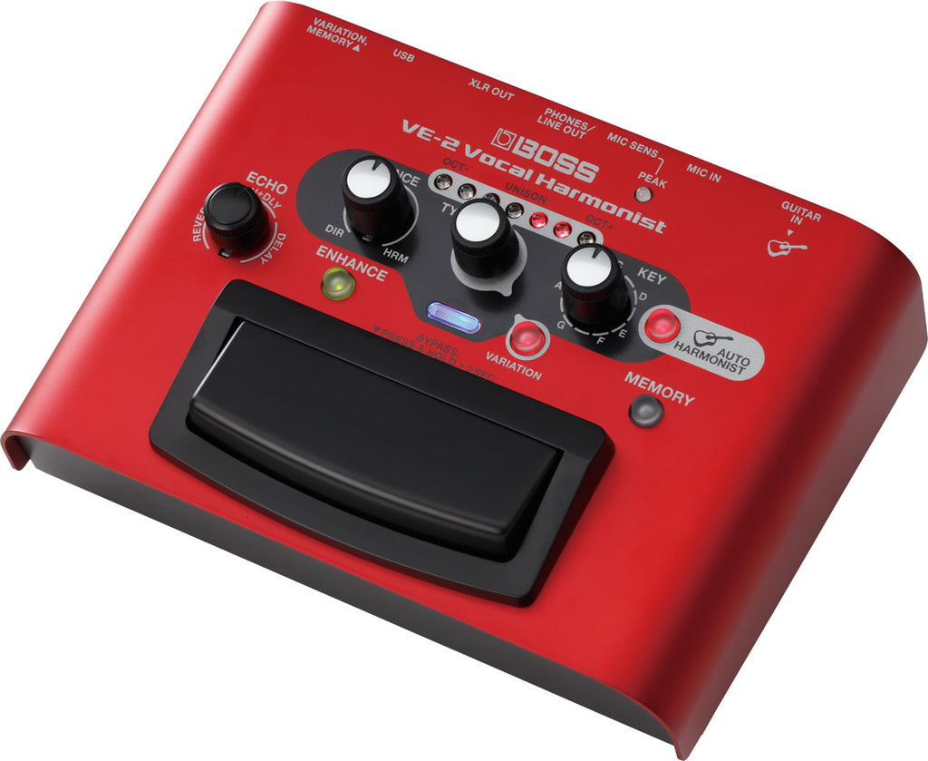 Boss VE-2 Vocal Harmonist pedal rear connections