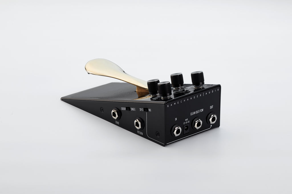 Gamechanger Audio Plus sustain pedal — control knobs and Blend Sustain Rise Tail labels