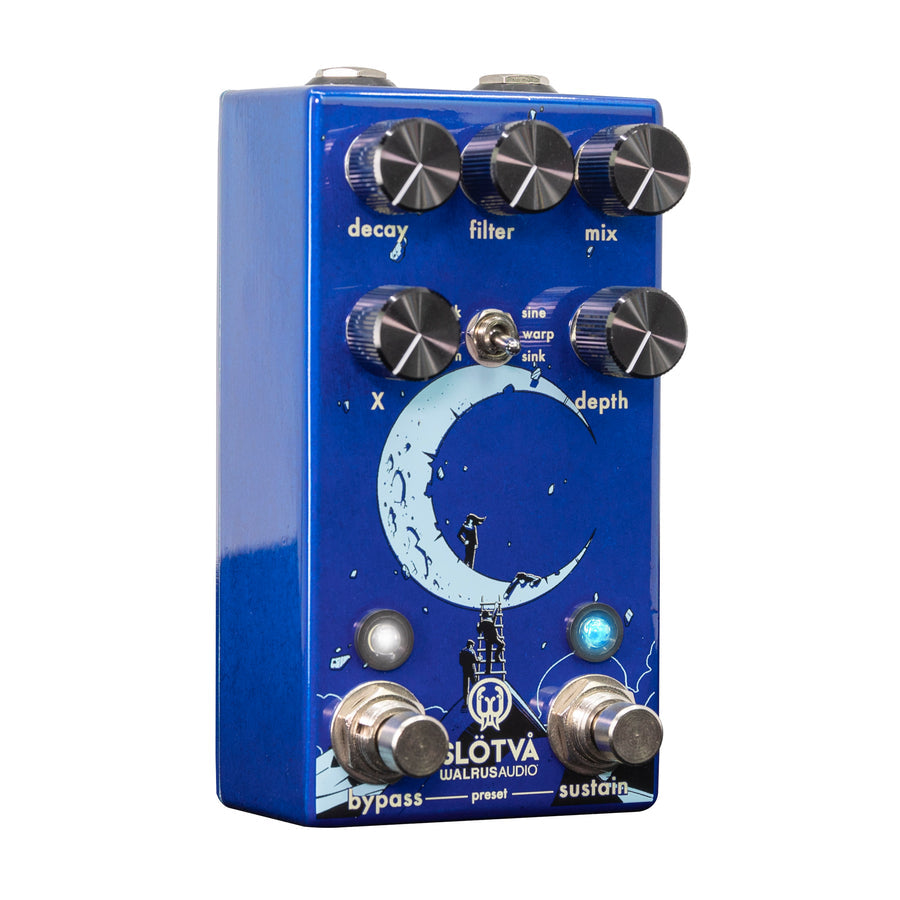 Used Walrus Audio Slötvå reverb pedal — knobs and mode toggle detail
