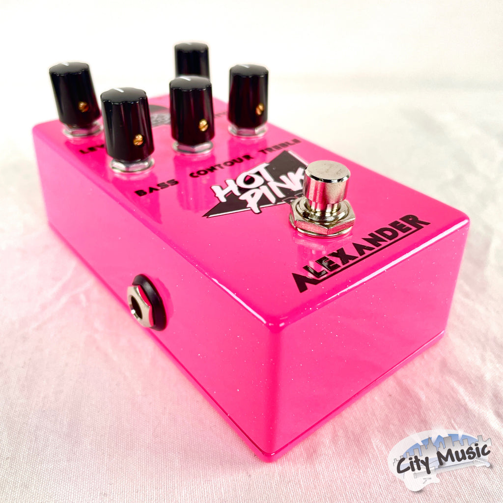 Used Alexander Hot Pink Drive Overdrive Guitar Effects Pedal ♫