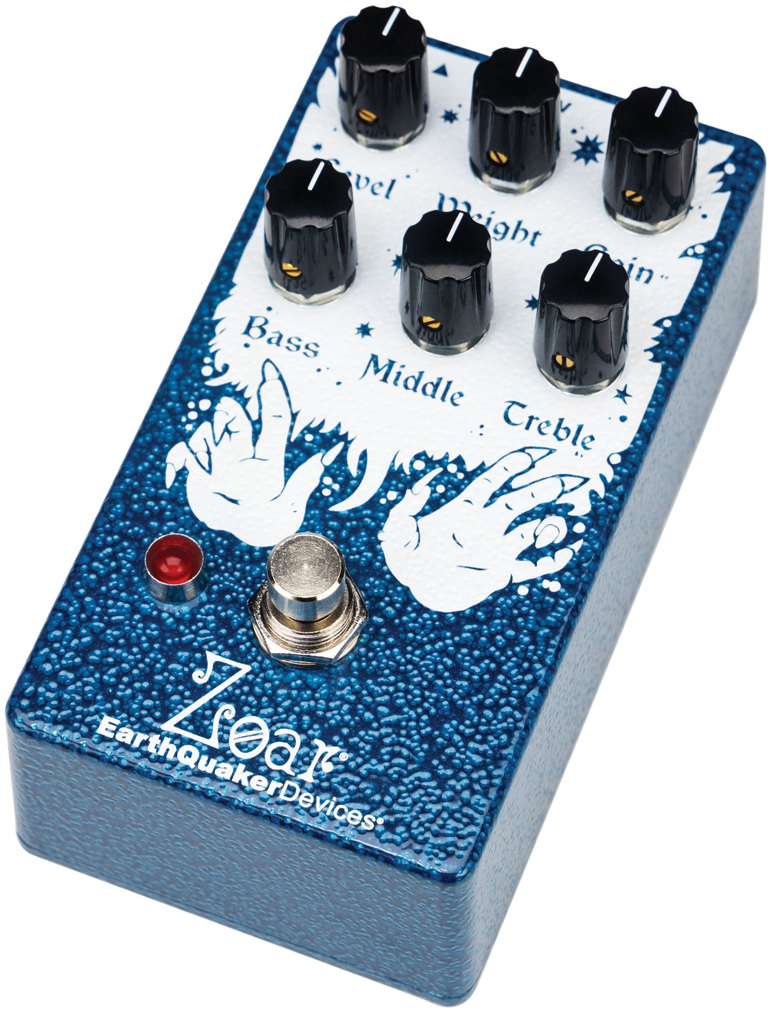 EarthQuaker Devices Zoar distortion pedal — top jacks view