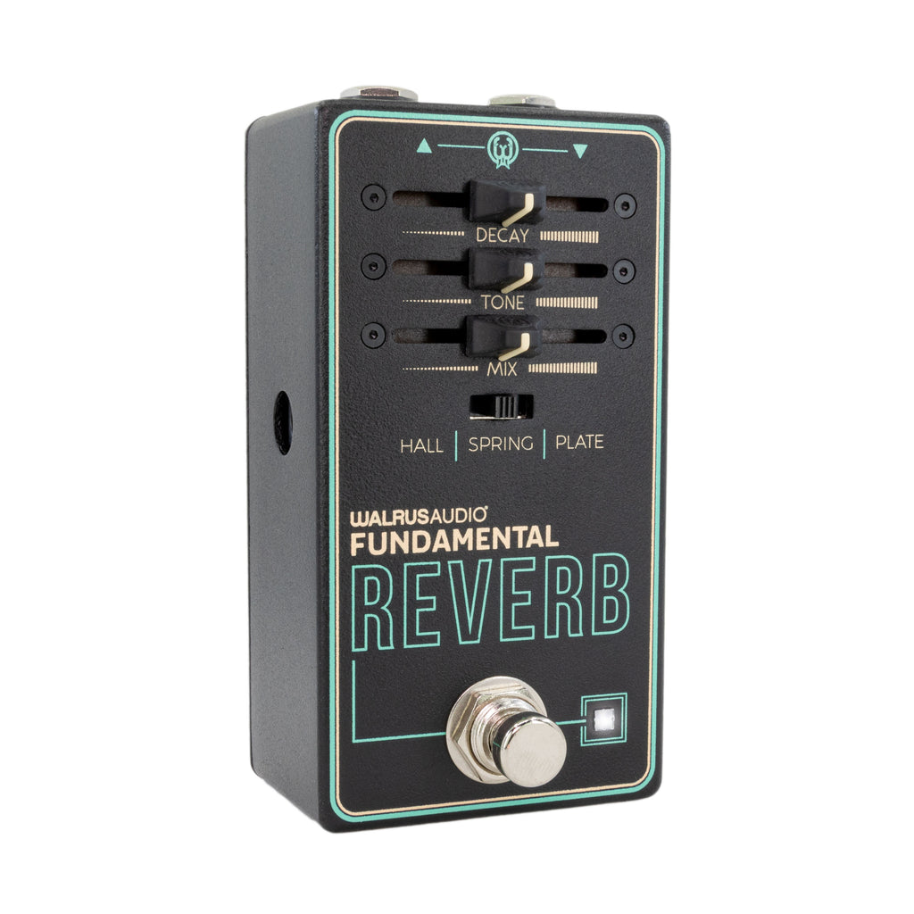 Walrus Audio Fundamental Reverb pedal — footswitch and jacks view
