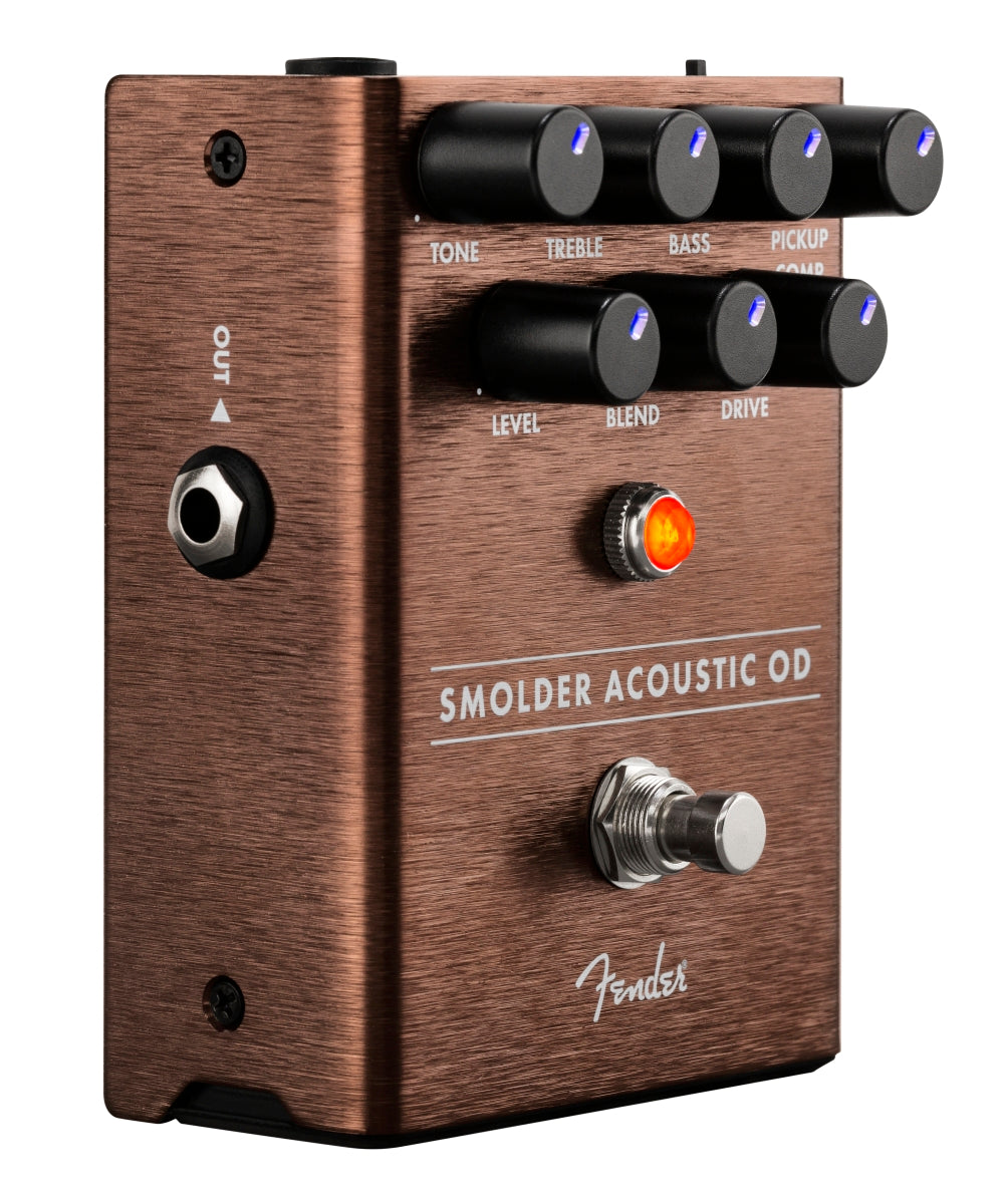 Fender Smolder Acoustic Overdrive pedal — top mounted jacks