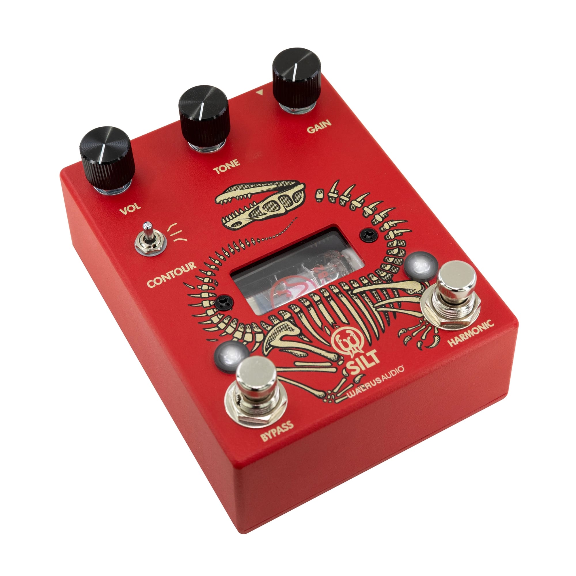 Walrus Audio SILT Red tube fuzz pedal — control knobs detail