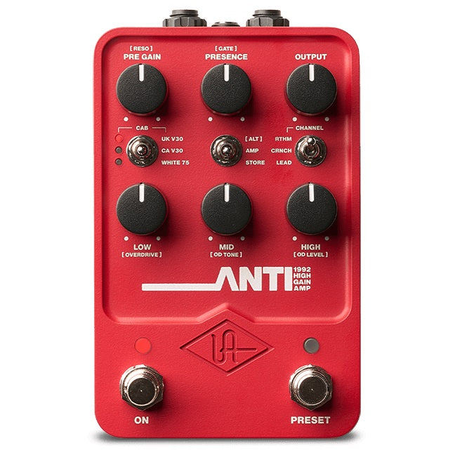 Universal Audio UAFX ANTI 1992 pedal — red control panel