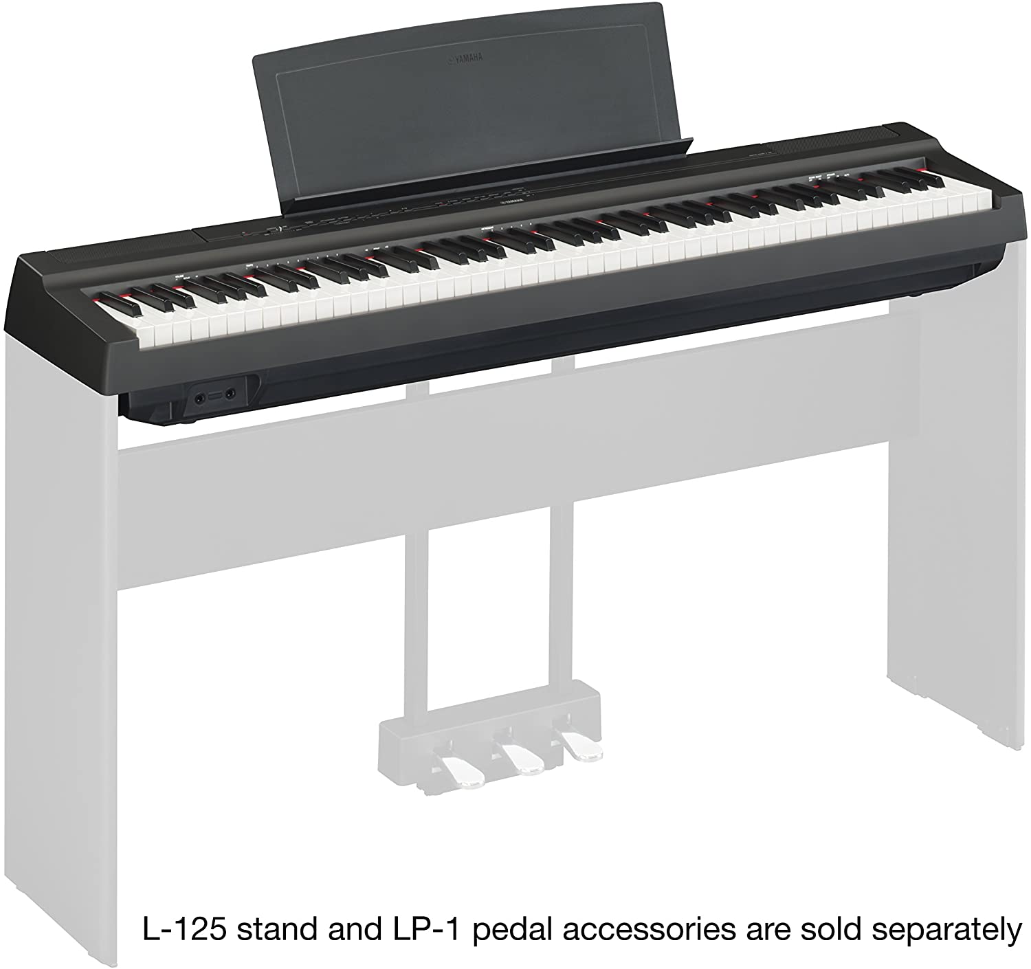 Yamaha P-125b digital piano — rear panel connections