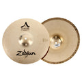 Zildjian A Custom Mastersound 13in Hi-Hat Pair - top cymbal brilliant finish, bottom cymbal hammered grooves