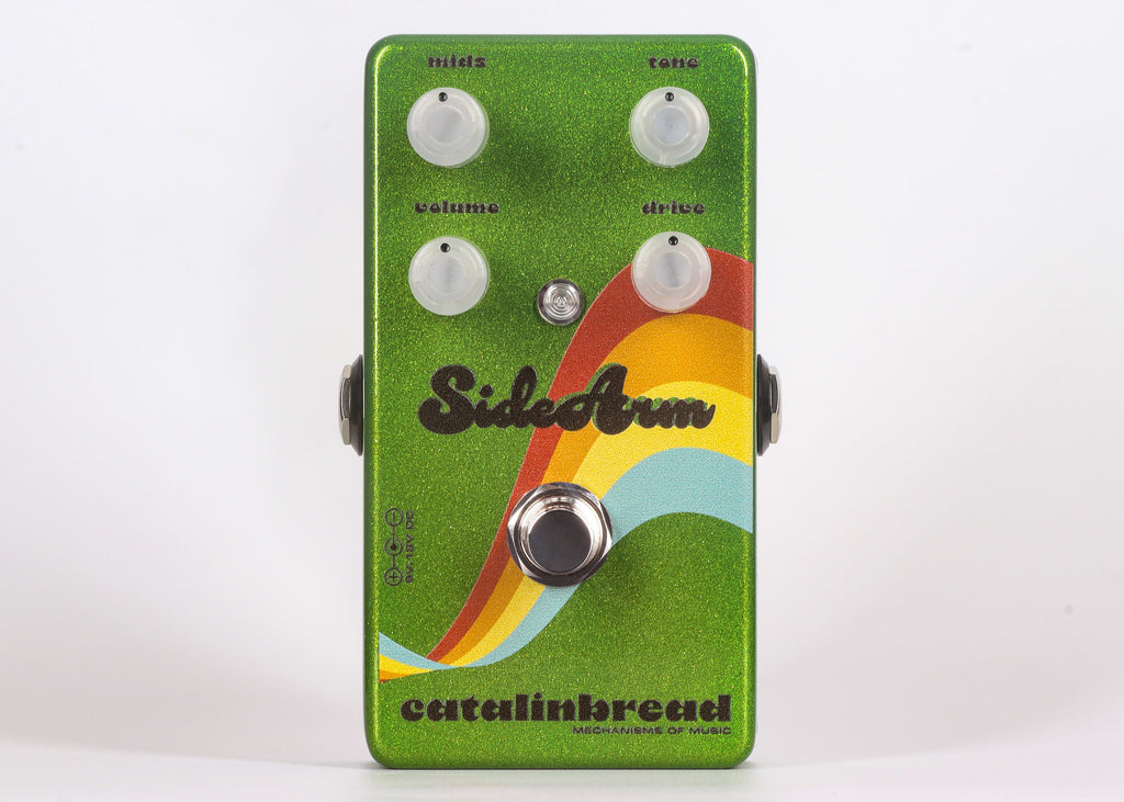 Catalinbread SideArm overdrive pedal - green enclosure front view
