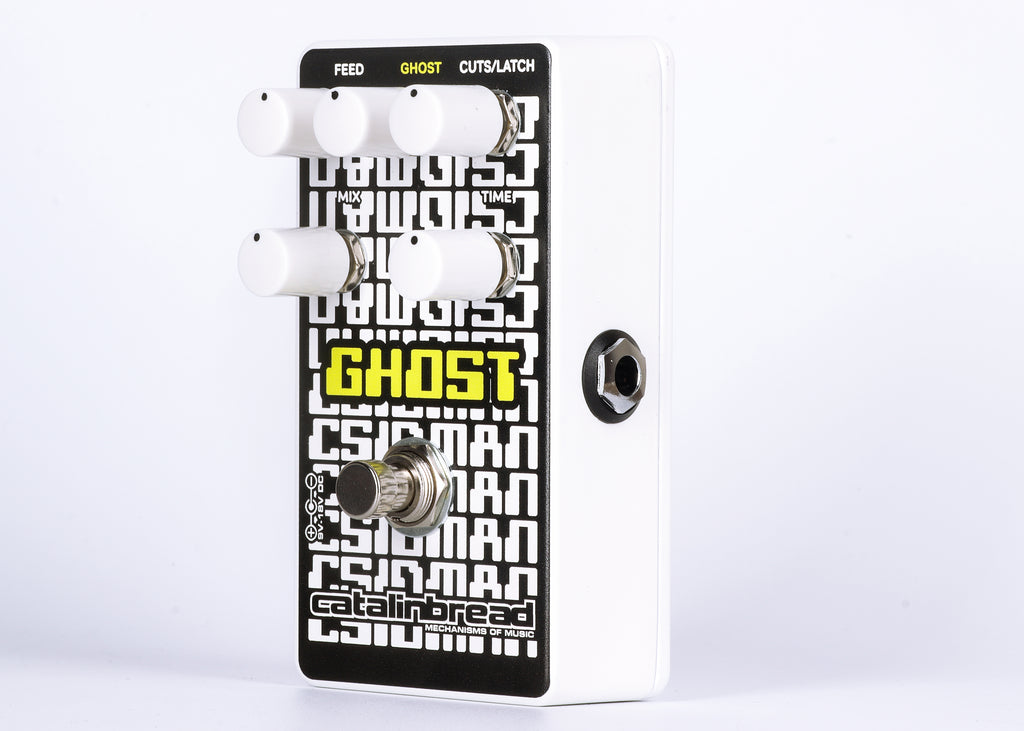 Catalinbread CSIDMAN Ghost glitch delay pedal — side view showing input jack