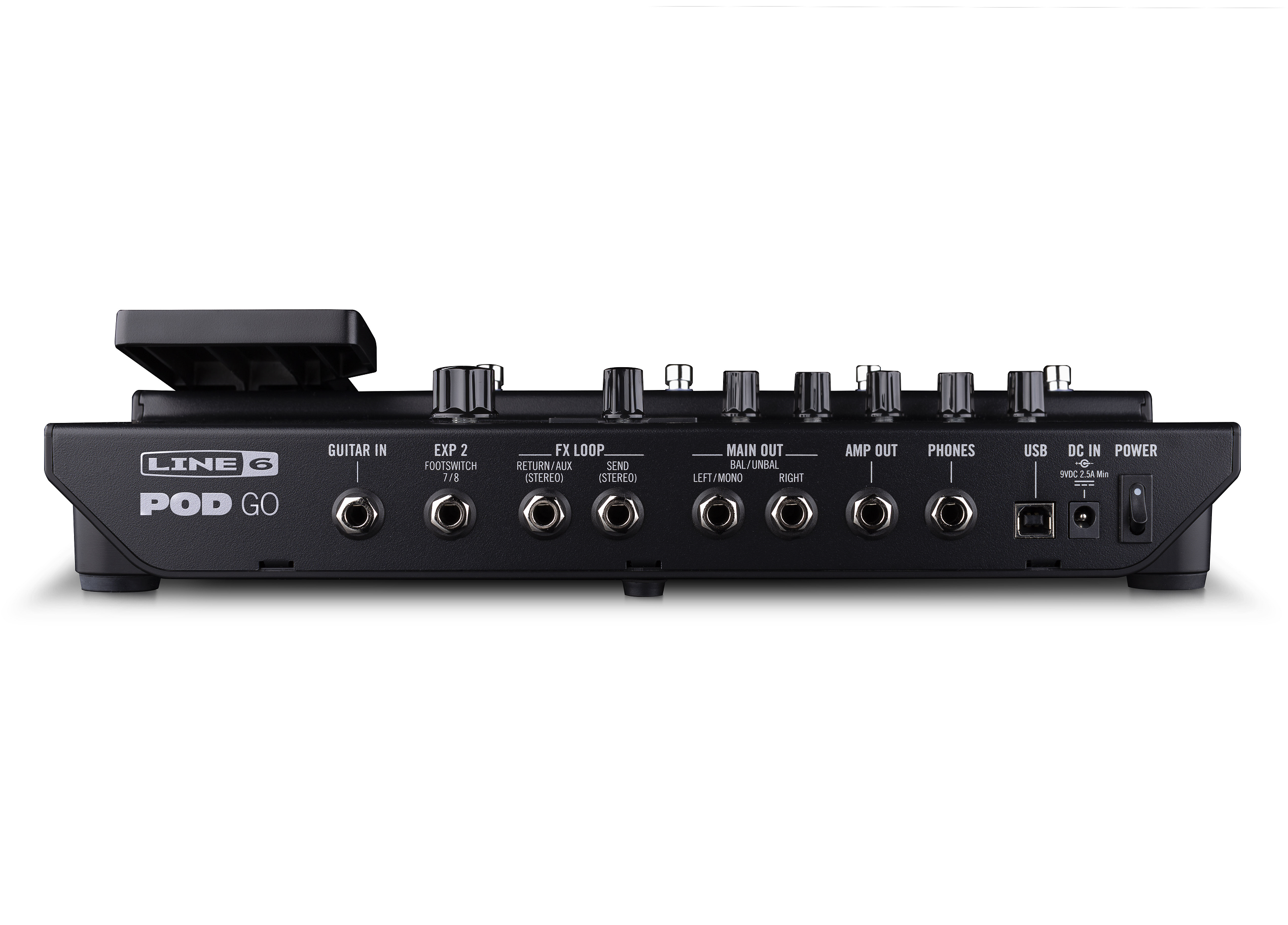 Line 6 POD Go multi-effects processor - side profile of black enclosure