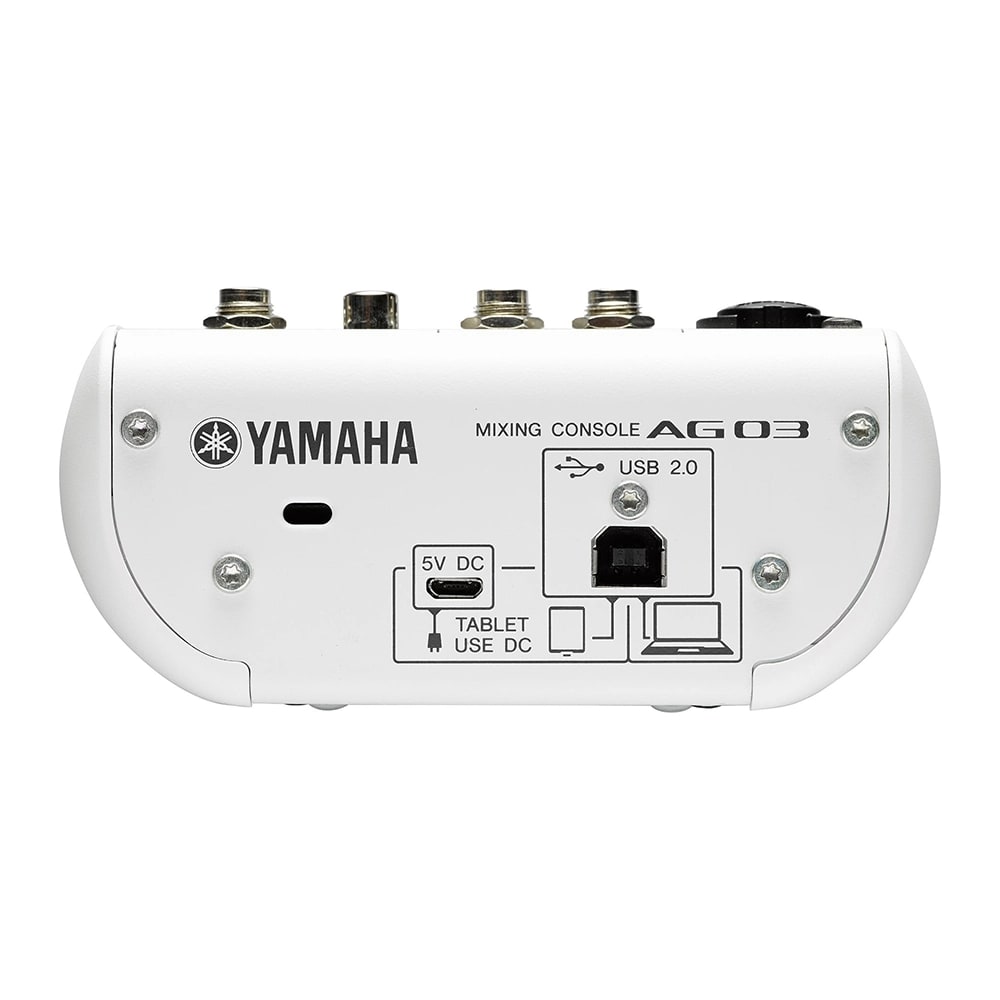 Yamaha AG03 mixer, fader and knob controls detail