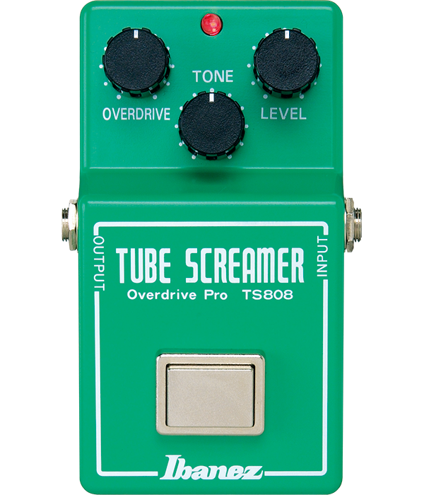 Ibanez TS808 Tube Screamer overdrive pedal - alternate view of green enclosure
