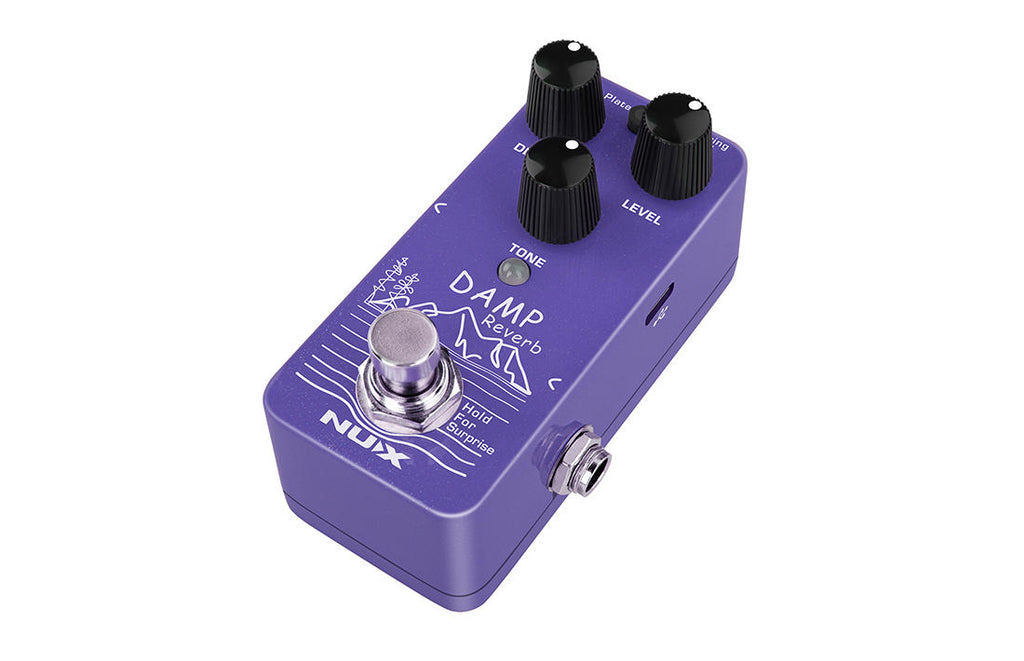 NUX NRV-3 Damp Reverb mini pedal — knobs detail