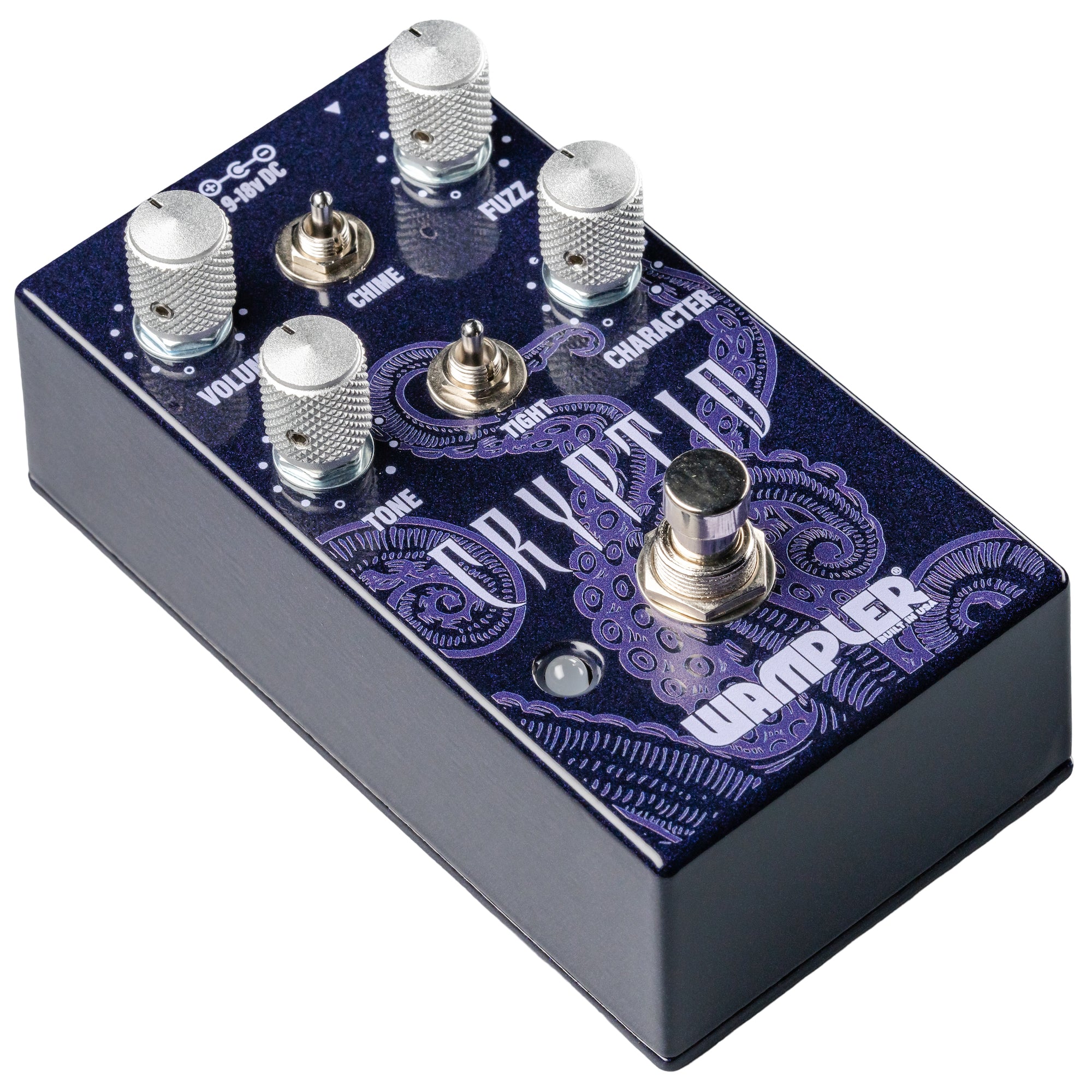Wampler Cryptid Fuzz — top panel view with knobs and switches