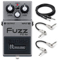 Boss FZ-1W Waza Craft fuzz pedal — front with guitar and patch cables