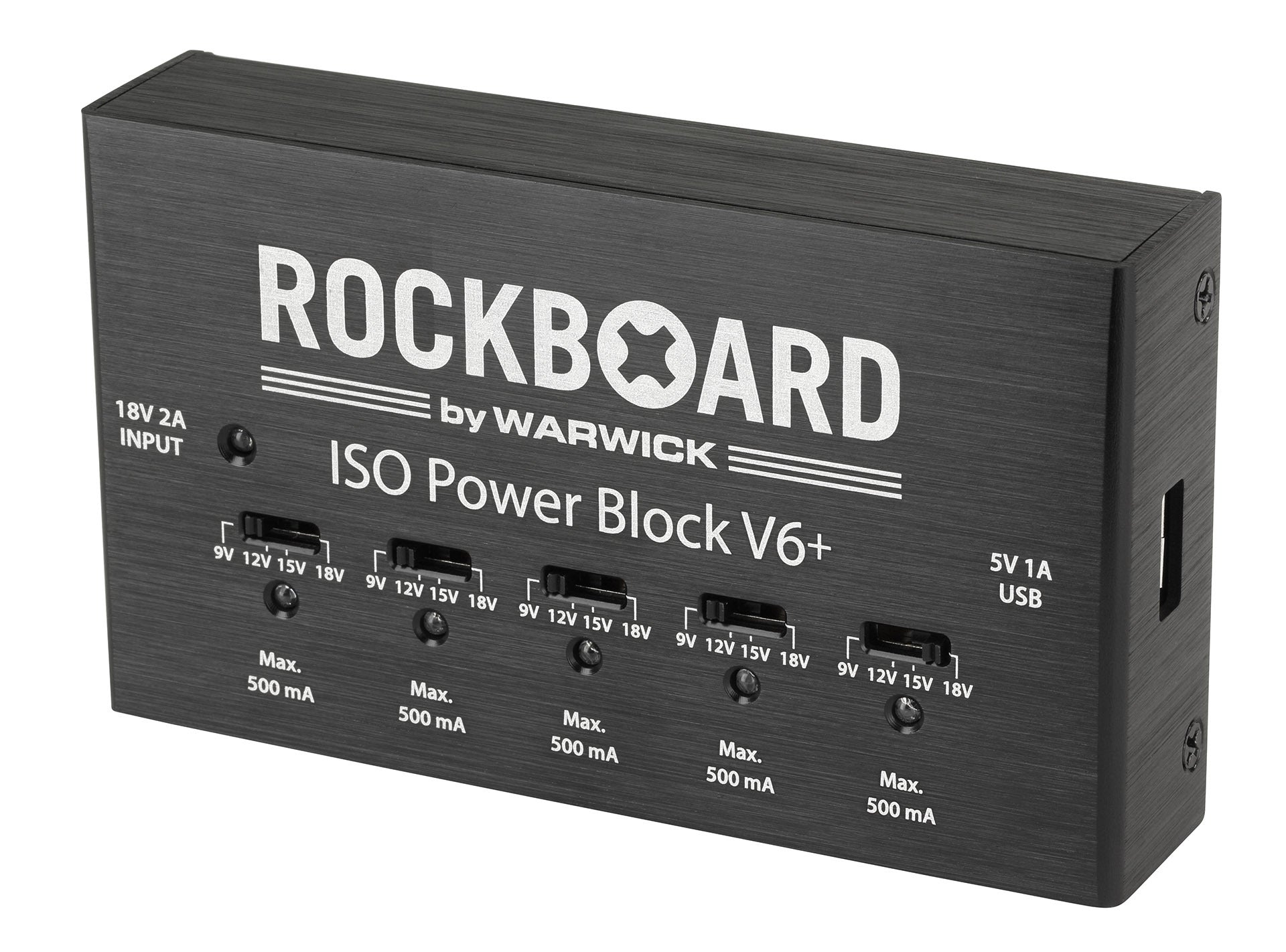 RockBoard ISO Power Block V6+ pedal power supply - angled view