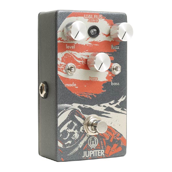 Walrus Audio Jupiter V2 Fuzz pedal — side jacks view