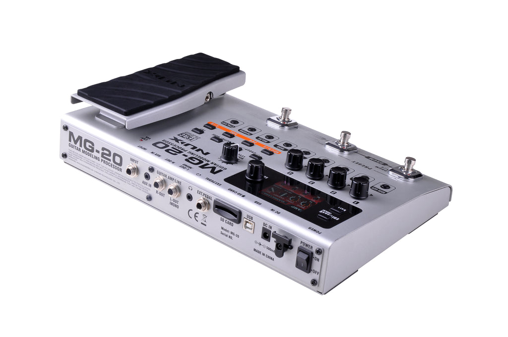 NUX MG-20 modeling processor — rear and input/output connections
