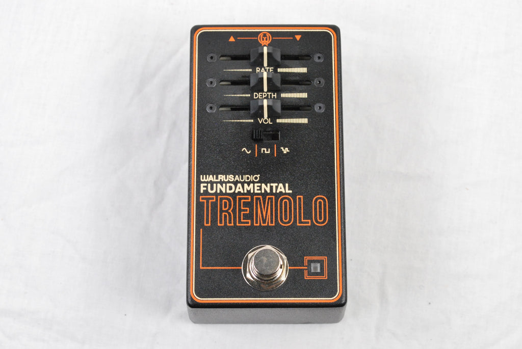 Walrus Audio Fundamental Tremolo guitar effects pedal — black enclosure front view