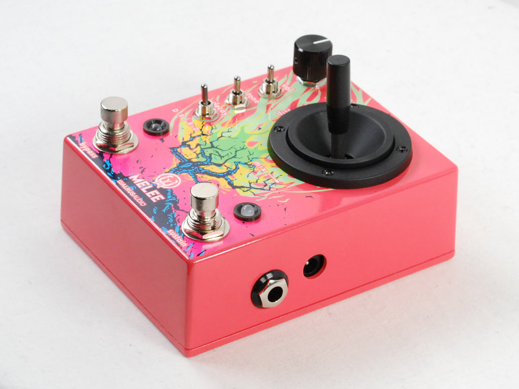 Walrus Audio Melee Wall of Noise pedal — side view, footswitches
