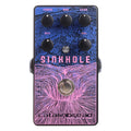 Catalinbread Sinkhole reverb pedal — blue and purple enclosure, five knobs