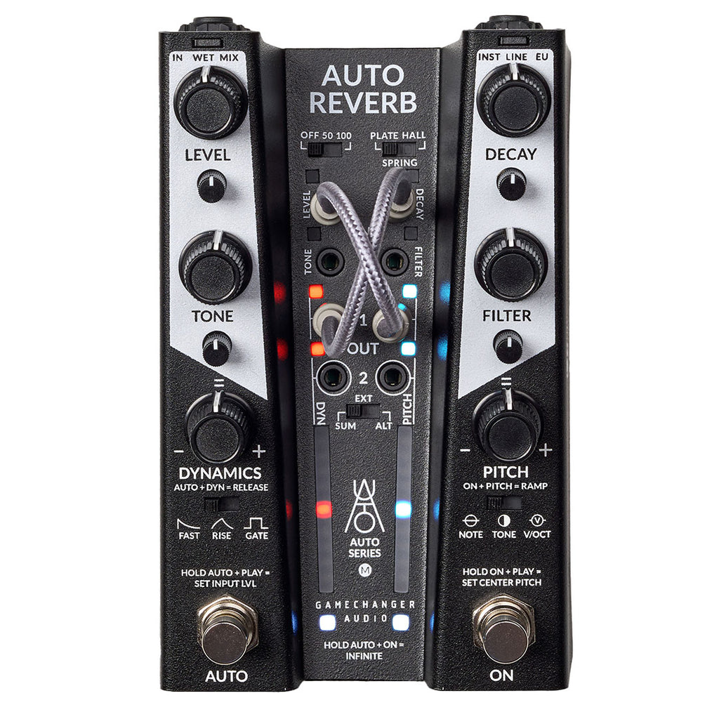 Gamechanger Audio Auto Reverb pedal angled view