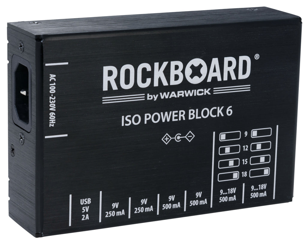 New RockBoard ISO Power Block V6 IEC Isolated Guitar Effects Pedal Power Supply
