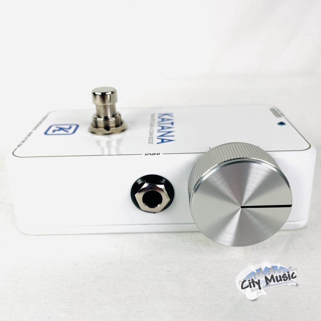 Keeley Katana Clean Boost pedal — side profile with power jack