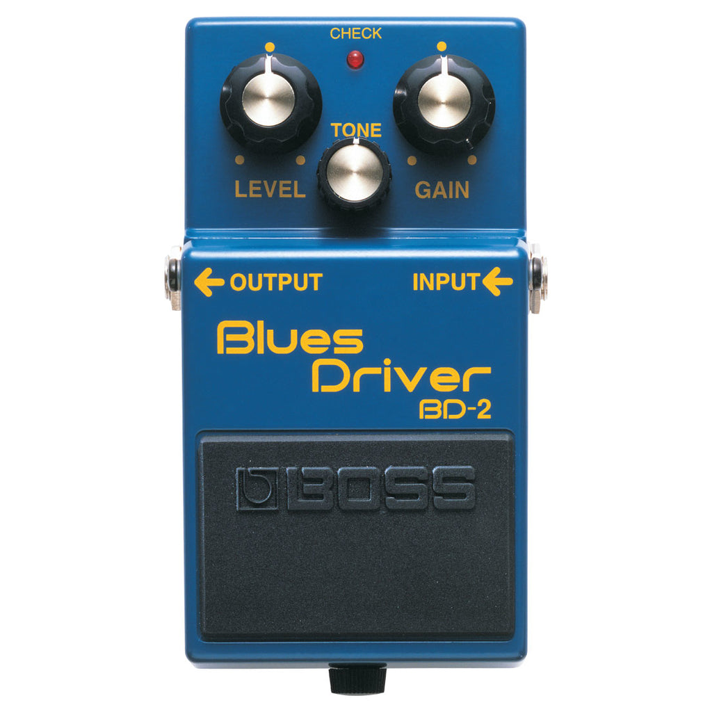 Boss BD-2 Blues Driver overdrive pedal front view