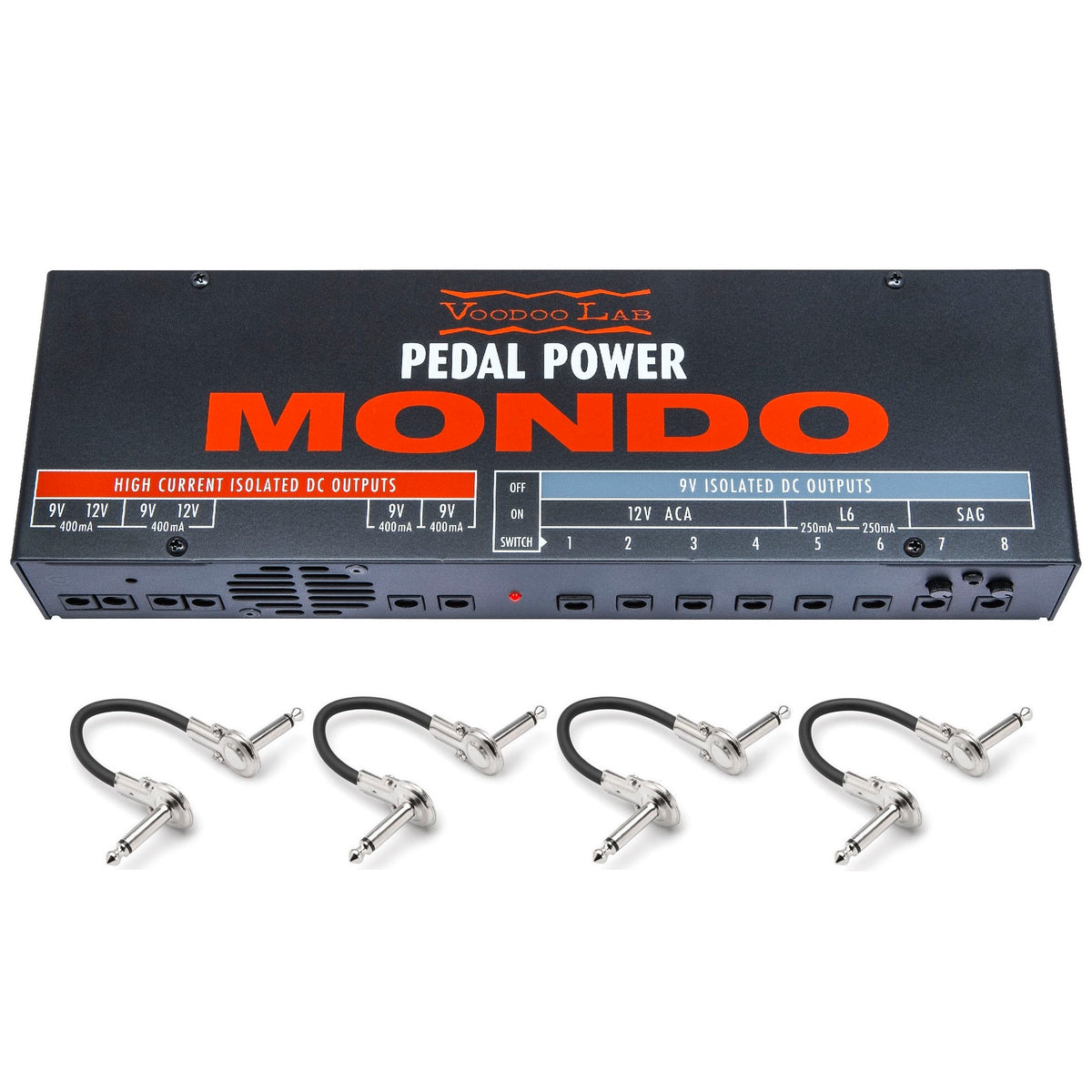 Voodoo Lab Pedal Power Mondo supply — black unit with patch cables