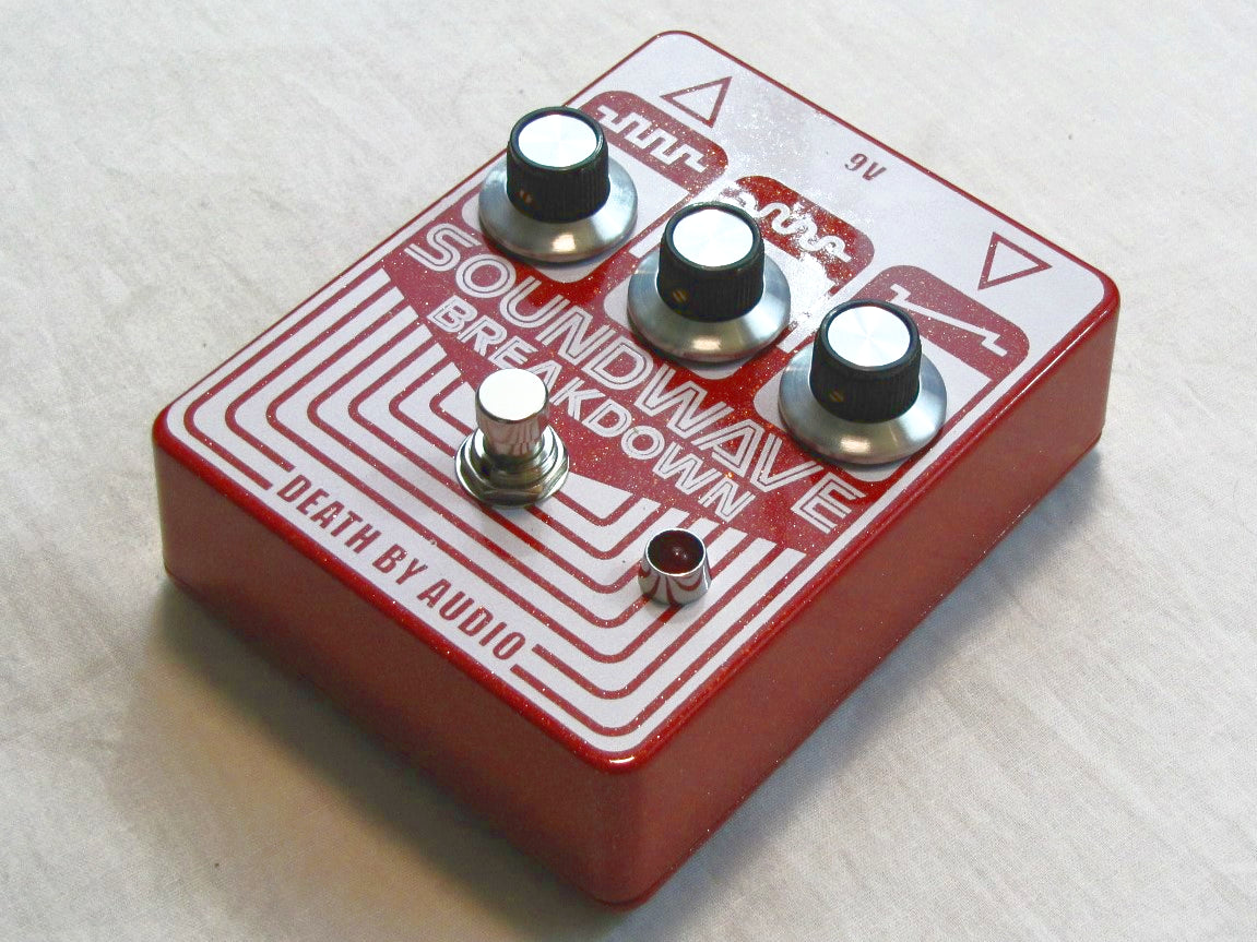Death By Audio Soundwave Breakdown fuzz pedal — angled view