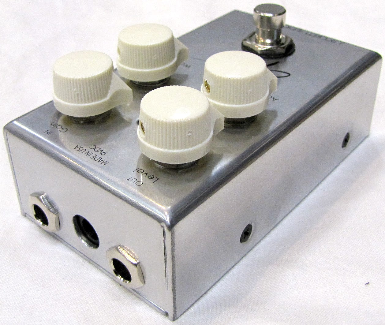 J. Rockett GTO overdrive pedal — rear panel detail