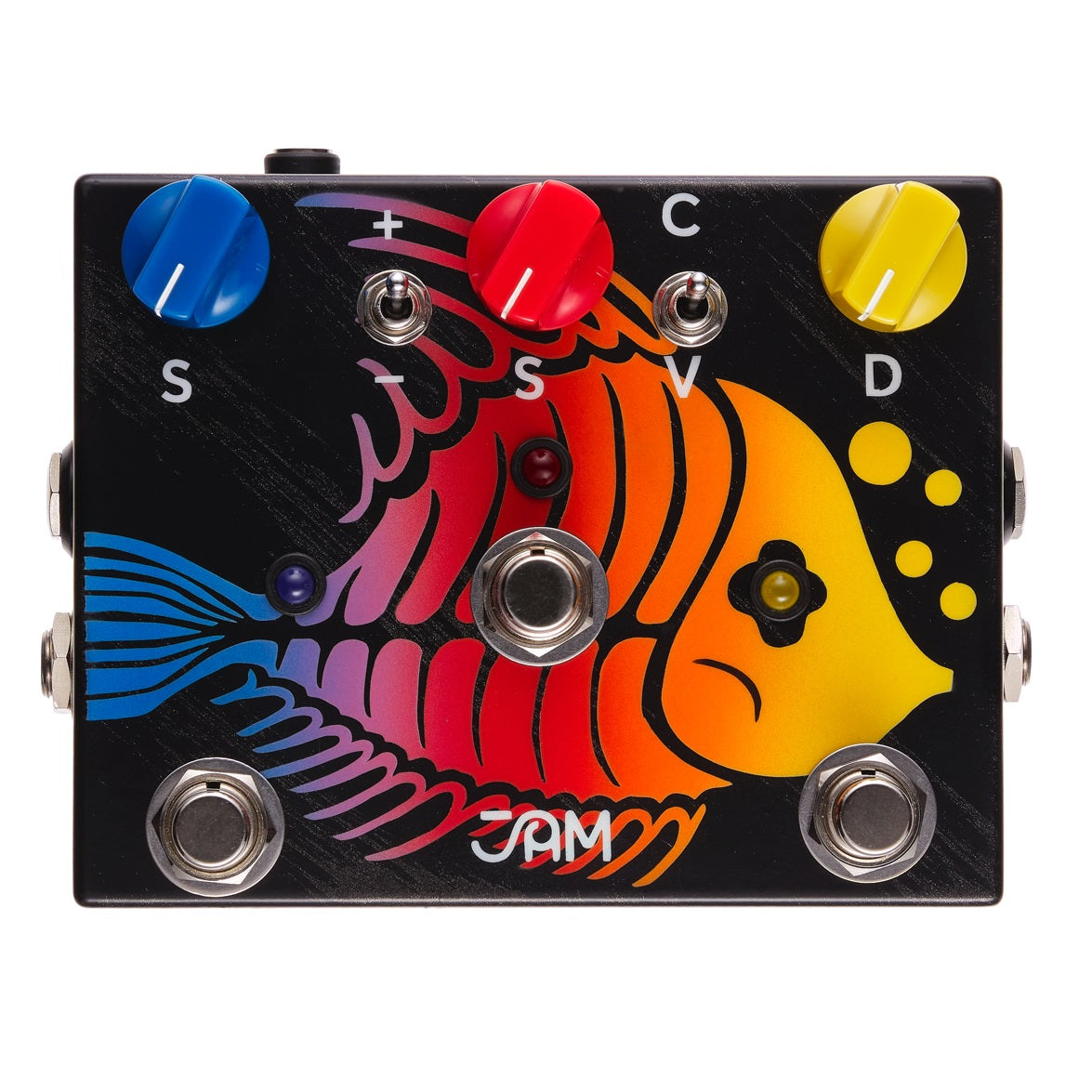 JAM Pedals Ripply Fall chorus phaser pedal — knobs and toggles detail