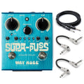 Way Huge WHE707 Supa-Puss analog delay pedal — blue enclosure with included cables