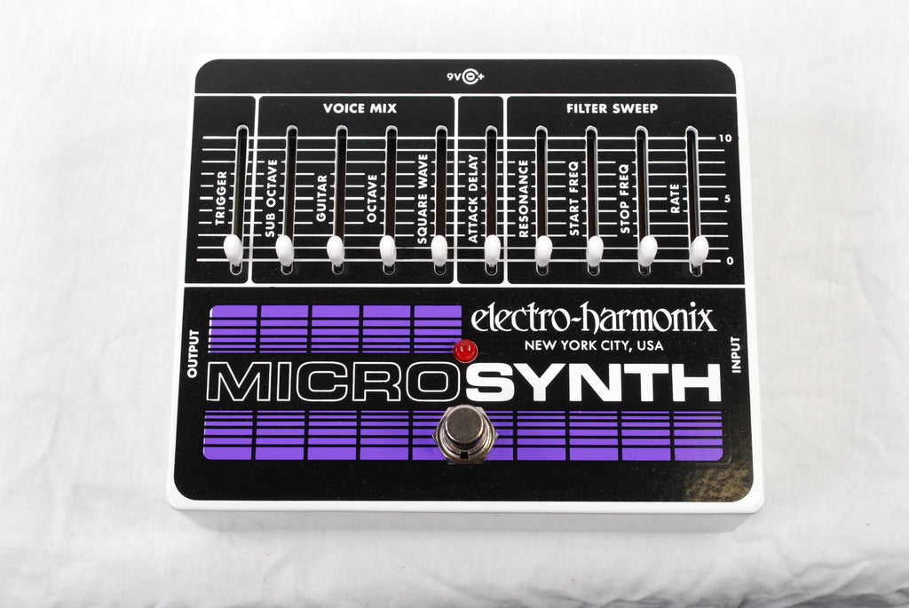 Electro-Harmonix Micro Synth analog synth pedal — slider controls detail