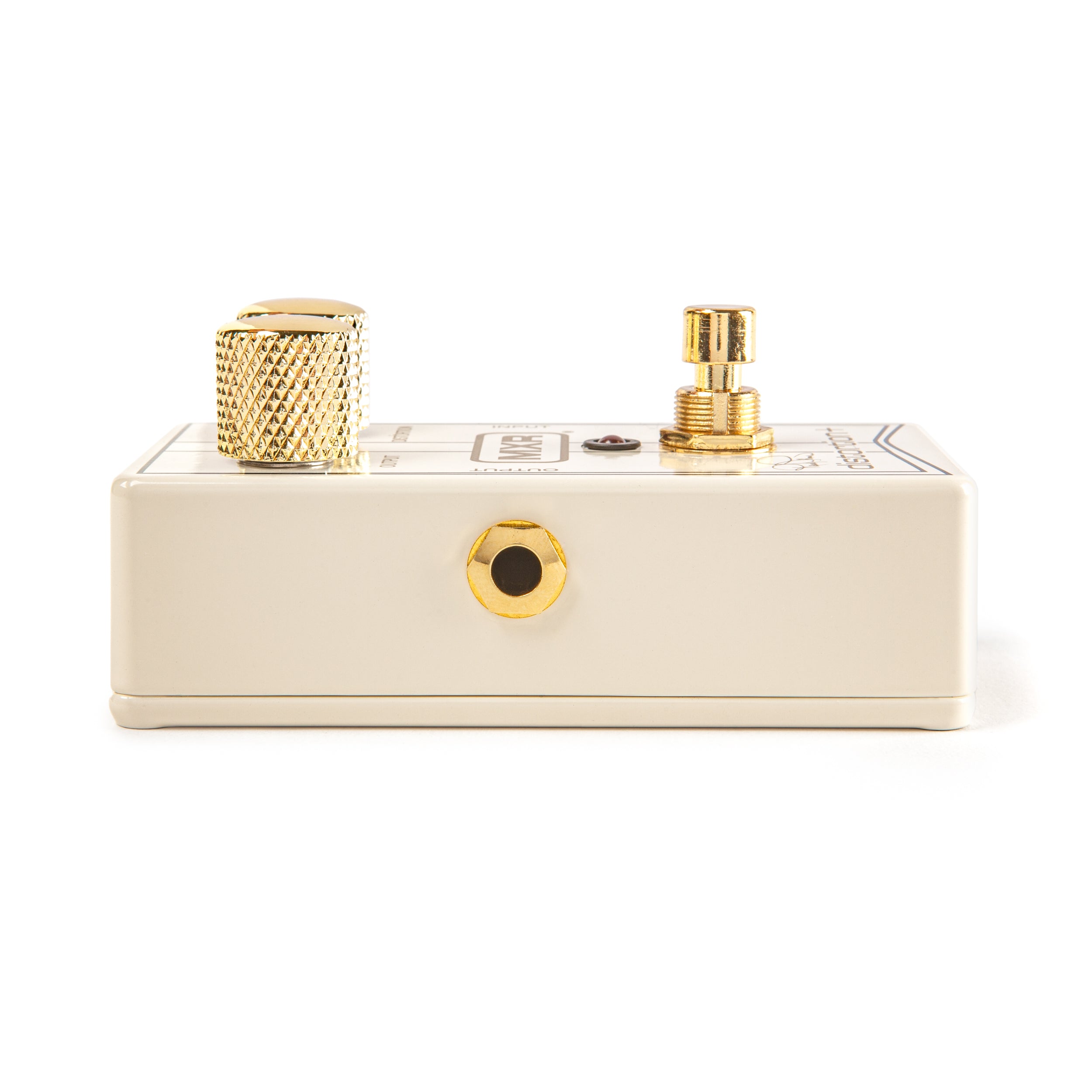 MXR RR104C Randy Rhoads Distortion+ pedal — gold input and output jacks