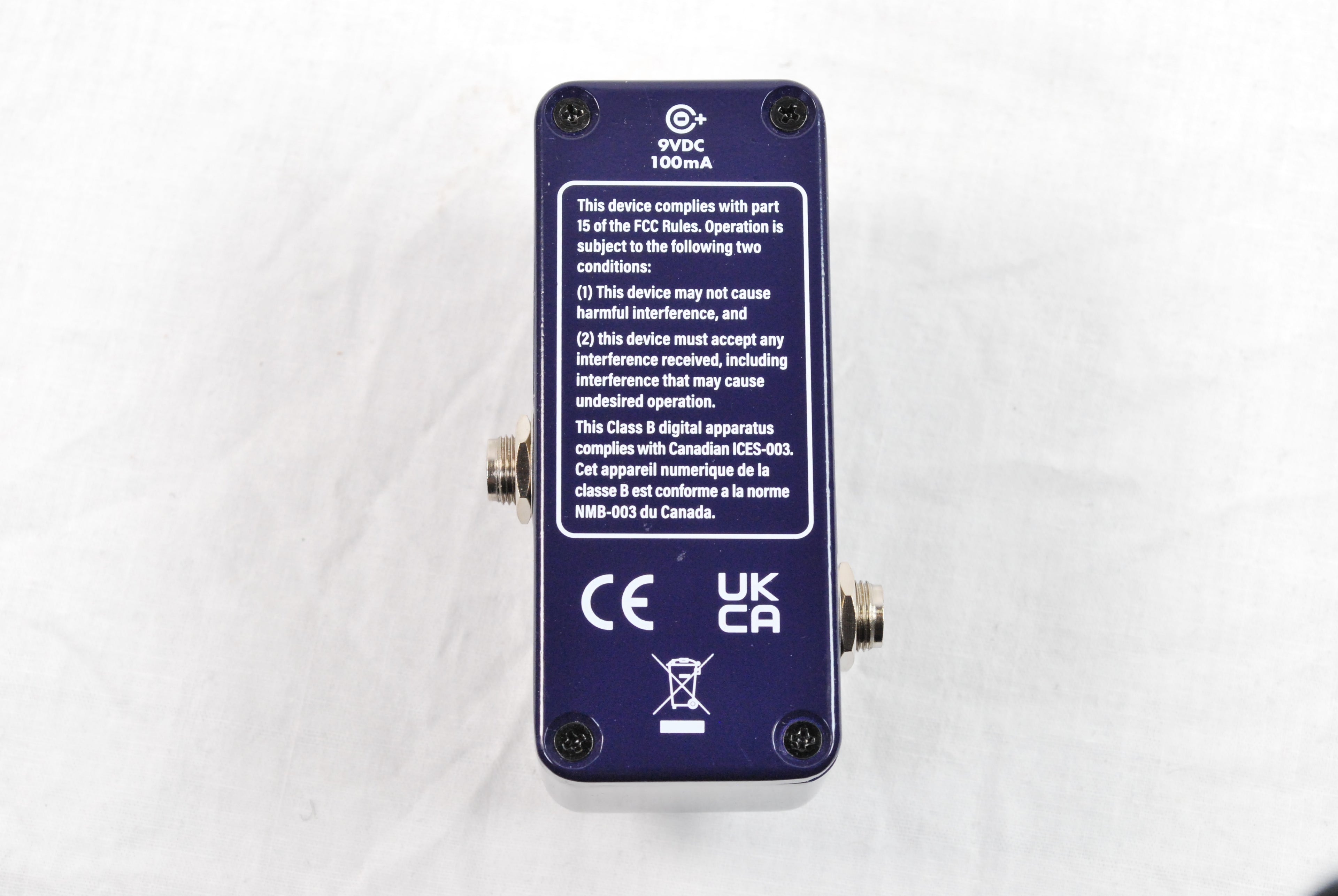 Electro-Harmonix Pico Triboro Bridge drive pedal — side jacks detail