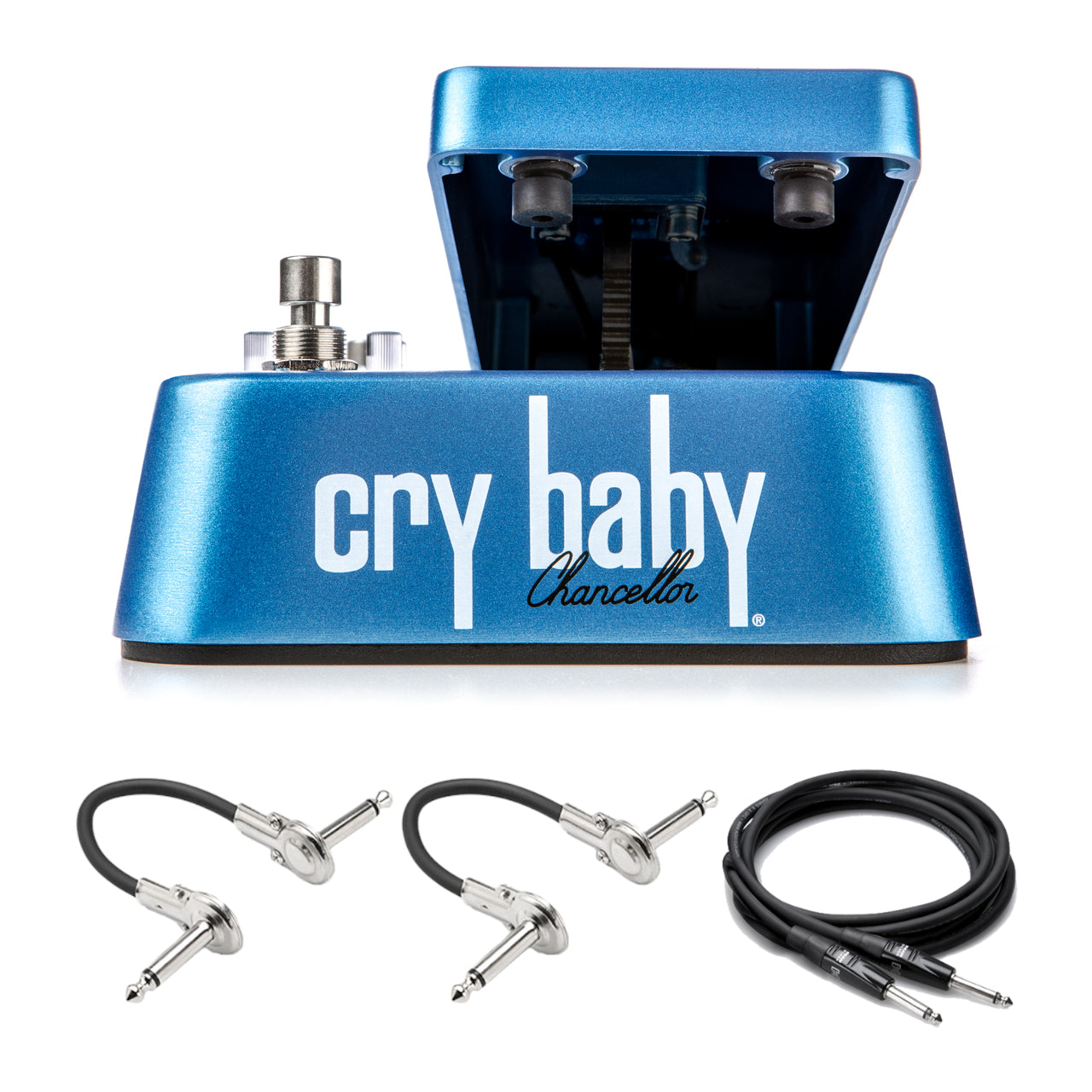 Dunlop JCT95 Justin Chancellor Cry Baby Wah — blue, with cables