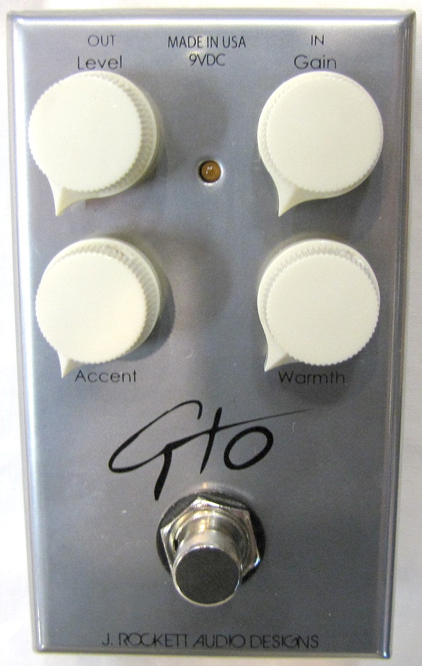 J. Rockett GTO overdrive pedal — angled view of controls