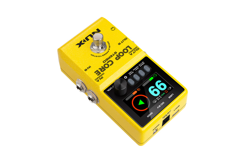 NUX Loop Core Stereo looper pedal — connection setup diagram