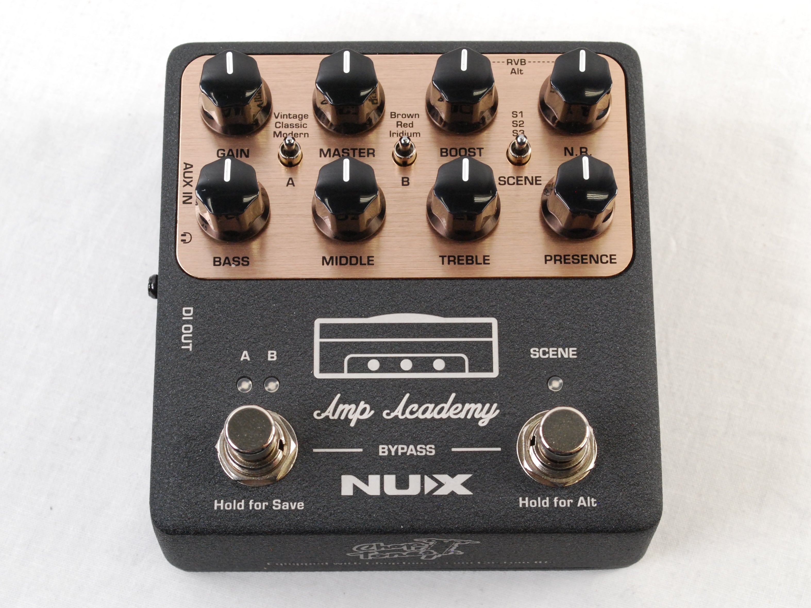 Used NUX NGS-6 Amp Academy amp modeler pedal — control panel