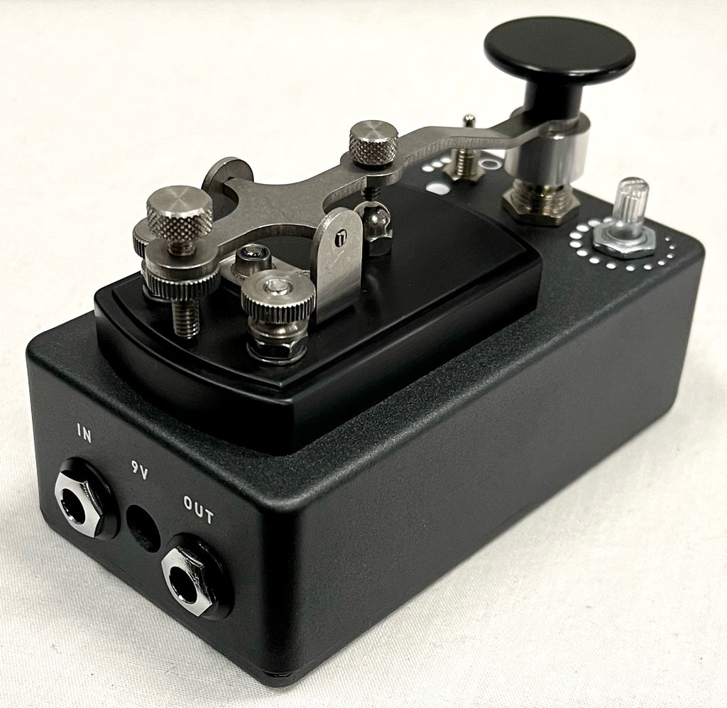 Coppersound Telegraph V2 killswitch pedal — side view showing CTRL jack and polarity toggle