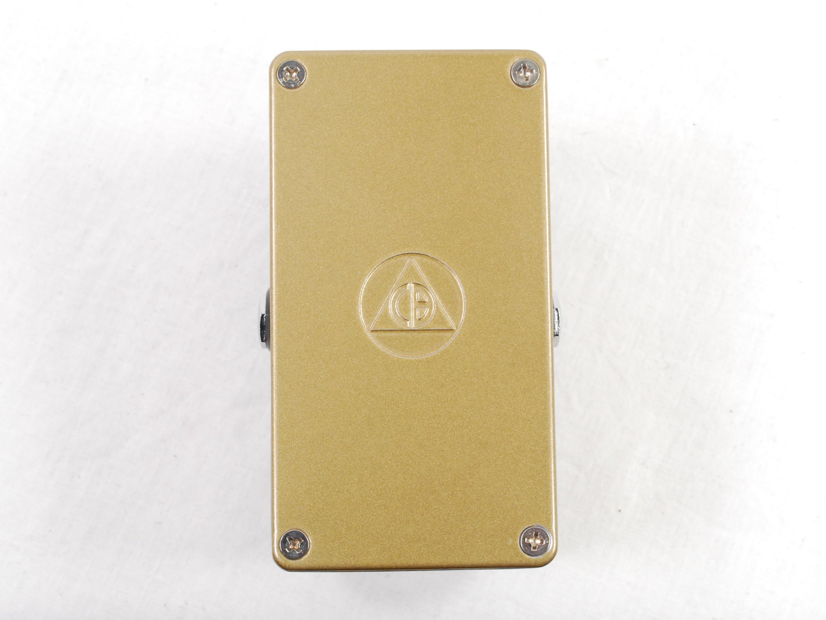Catalinbread Tribute pedal — side view showing power and signal jacks