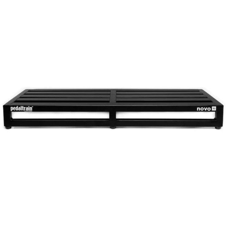 Pedaltrain Novo 32 pedalboard — top view of black aluminum rails