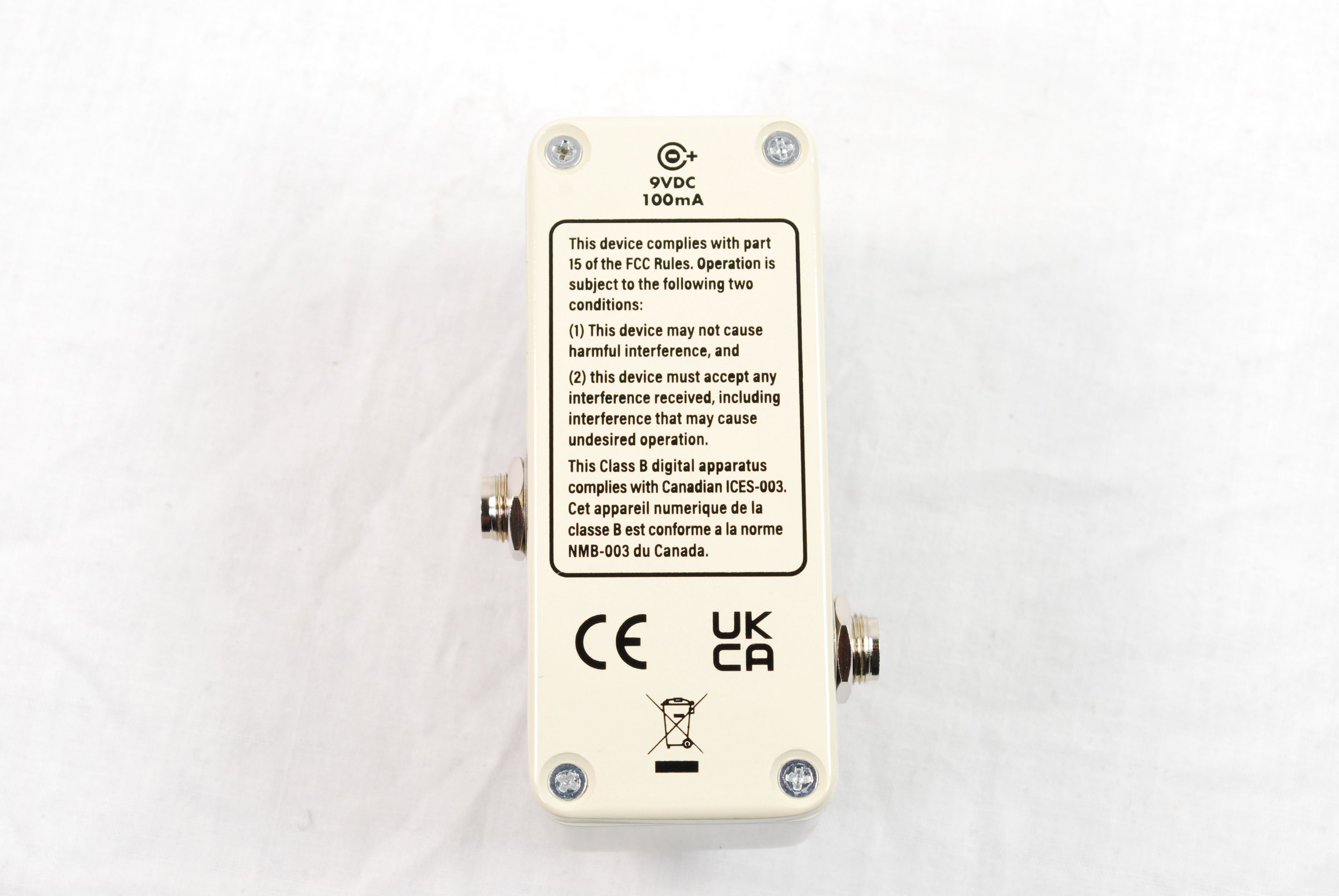 Electro-Harmonix Pico Rerun tape delay pedal — side view with jacks