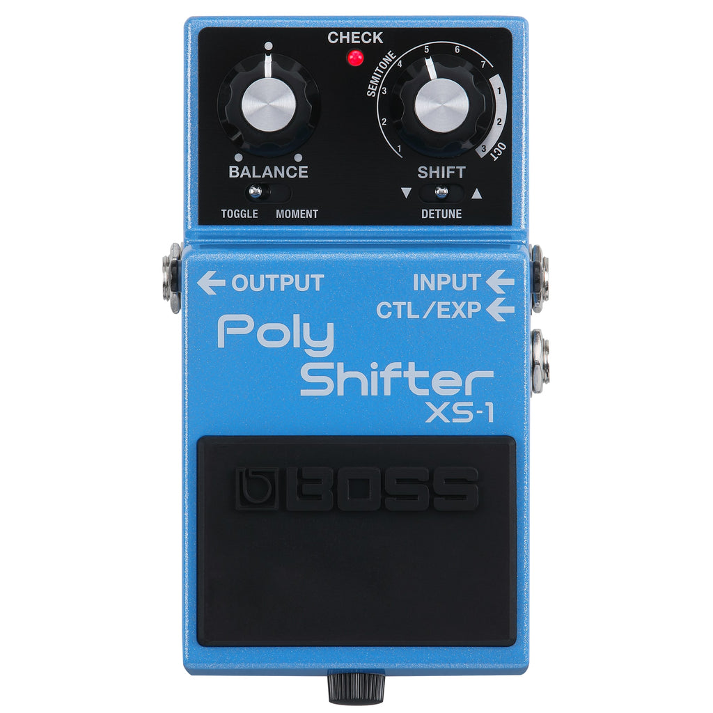 Boss XS-1 Poly Shifter pedal — angled product shot