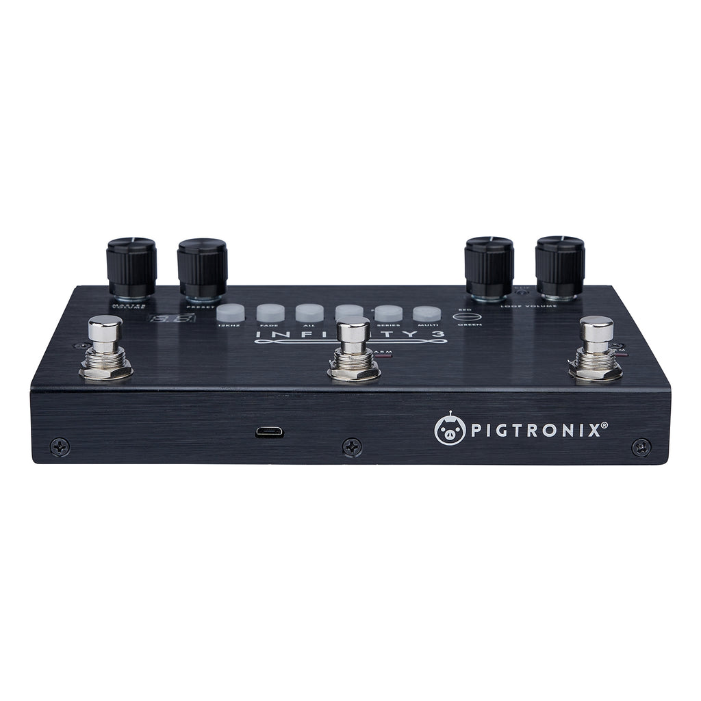 Pigtronix Infinity 3 looper pedal footswitches detail