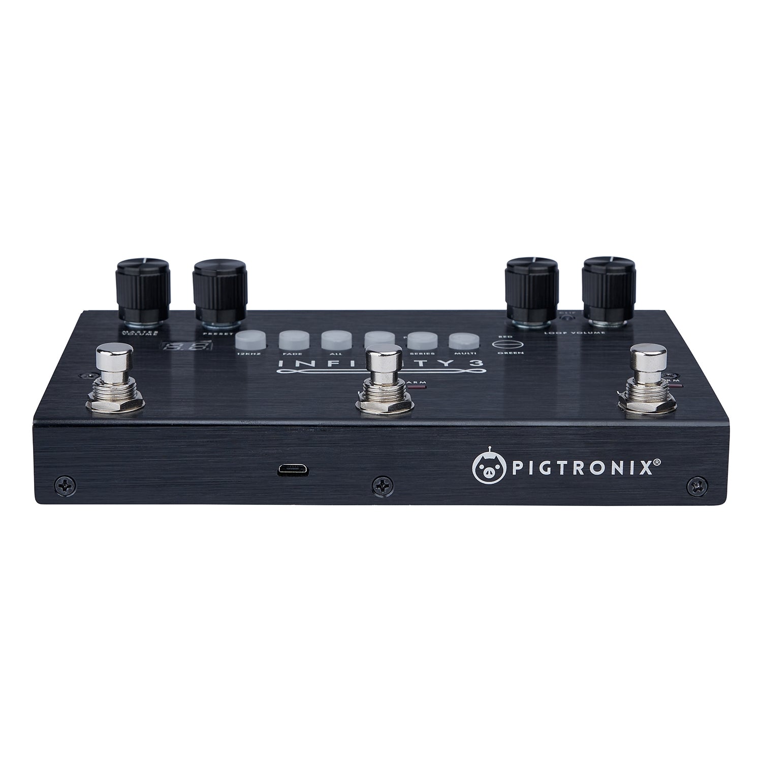 Pigtronix Infinity 3 looper pedal footswitches detail